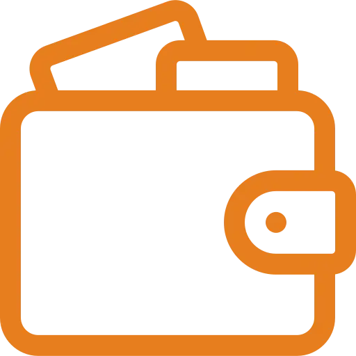 Ikon af orange pung der symboliserer montering af hvidevarer.